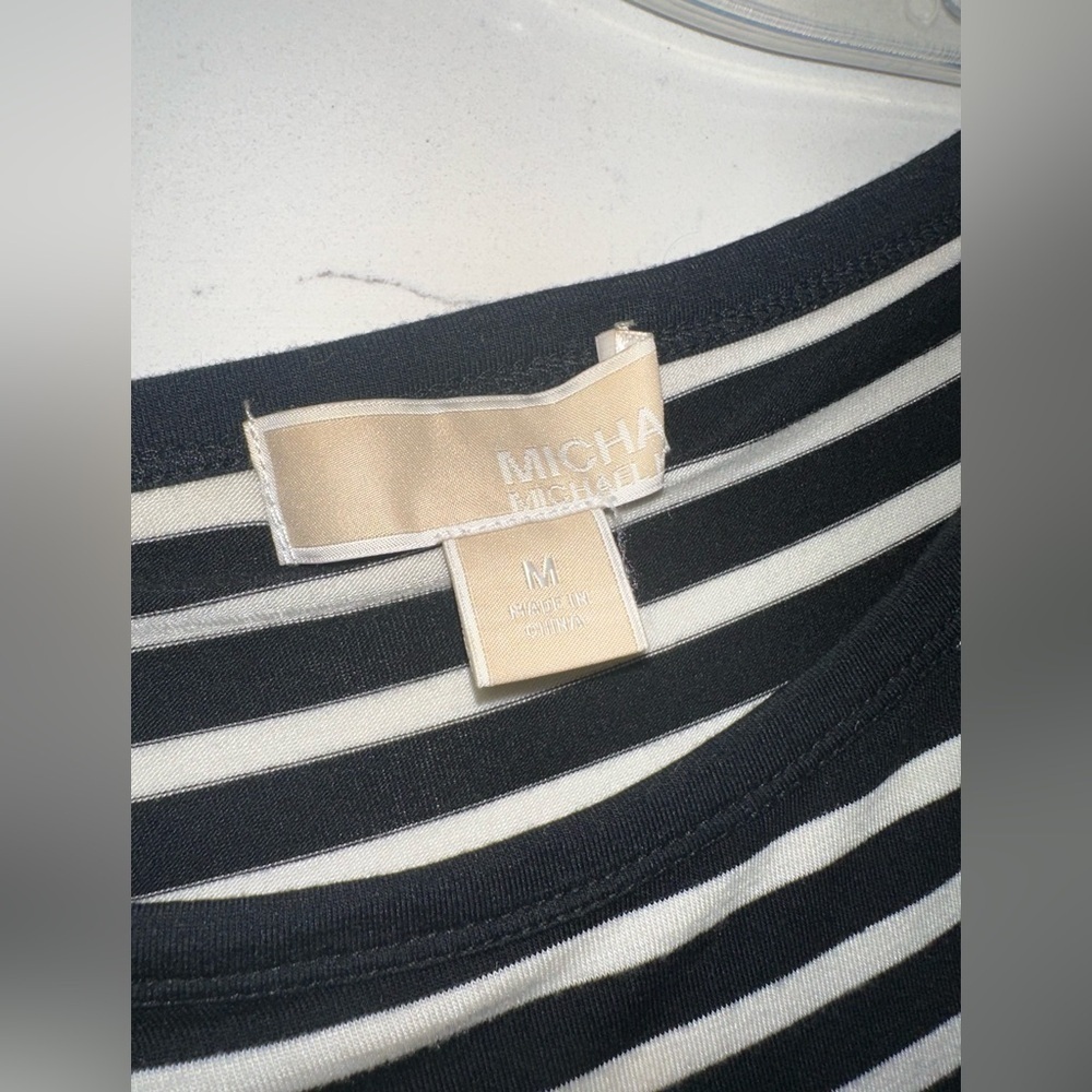 Michael Kors Sailor Striped Top Womens Black & White Medium - Picture 3 of 6